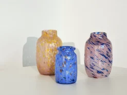 Jarrón Splash Round L, 30 cm Light pink-yellow