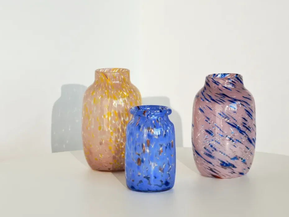 Jarrón Splash Round L, 30 cm Light pink-blue