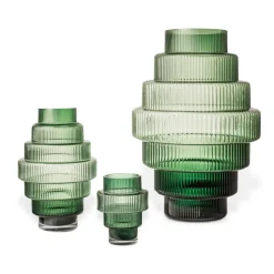 Jarrón Steps L 50 cm, Verde oscuro