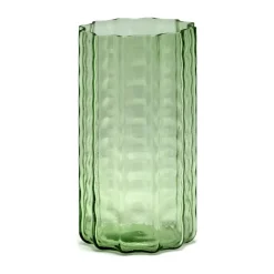 Jarrón Waves 01 21 cm, Green-clear