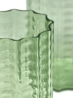 Jarrón Waves 01 21 cm, Green-clear