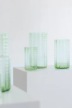 Jarrón Waves 01 21 cm, Green-clear