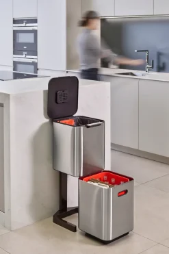 Joseph Joseph Totem Compact cubo de basura 40 L, Stainless steel