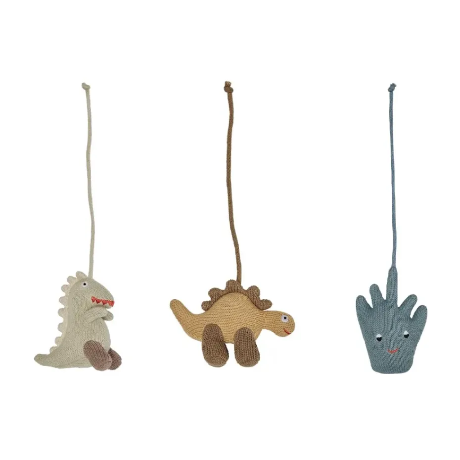 Juguetes para manta de actividades Dino, Beige-saffron-aqua blue