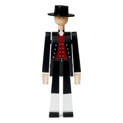 Kay Bojesen hombre en traje típico noruego, negro-rojo-blanco
