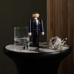 Kay Bojesen novio, azul-negro-blanco, 18 cm