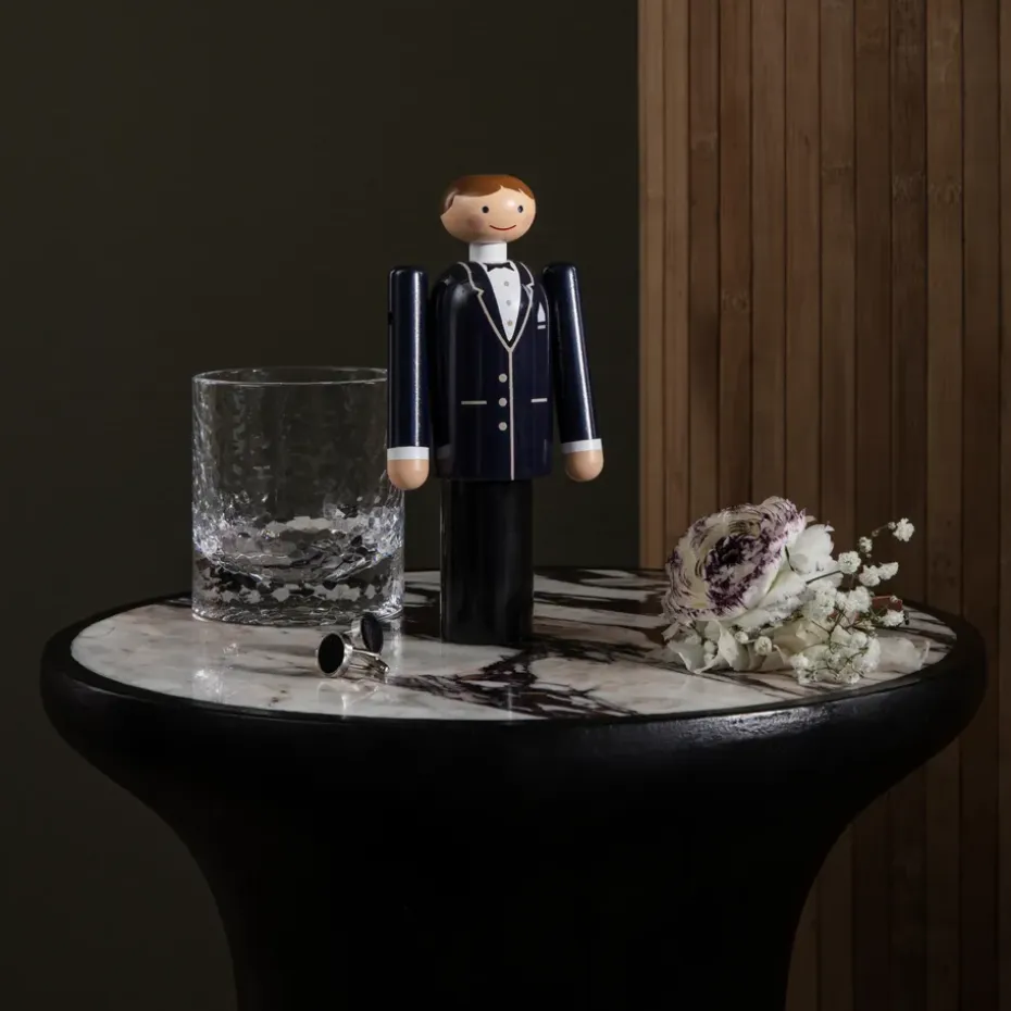 Kay Bojesen novio, azul-negro-blanco, 18 cm