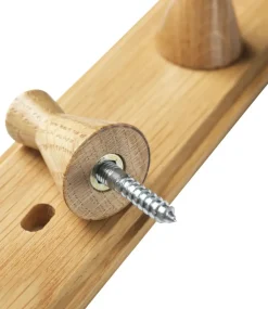 Listón de ganchos Q3 Allé 5 ganchos, Oak nature lacquered