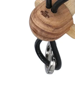 Llavero de mono de Kay Bojesen, Teca-limba, cuero negro