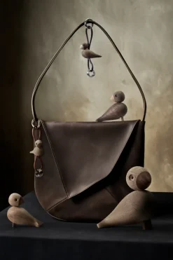 Llavero de pájaro Kaj Bojesen, Roble, cuero natural