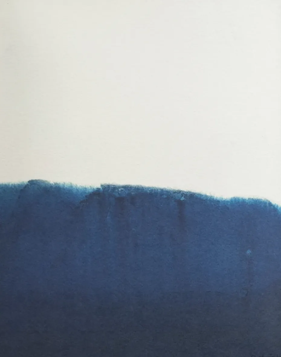 Lámina Dyeforindigo ocean 1 40x50 cm, azul-blanco
