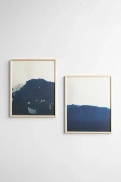 Lámina Dyeforindigo ocean 2 40x50 cm, azul-blanco