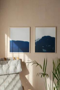 Lámina Dyeforindigo ocean 2 40x50 cm, azul-blanco