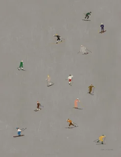 Lámina Skiers 40x50 cm, gris