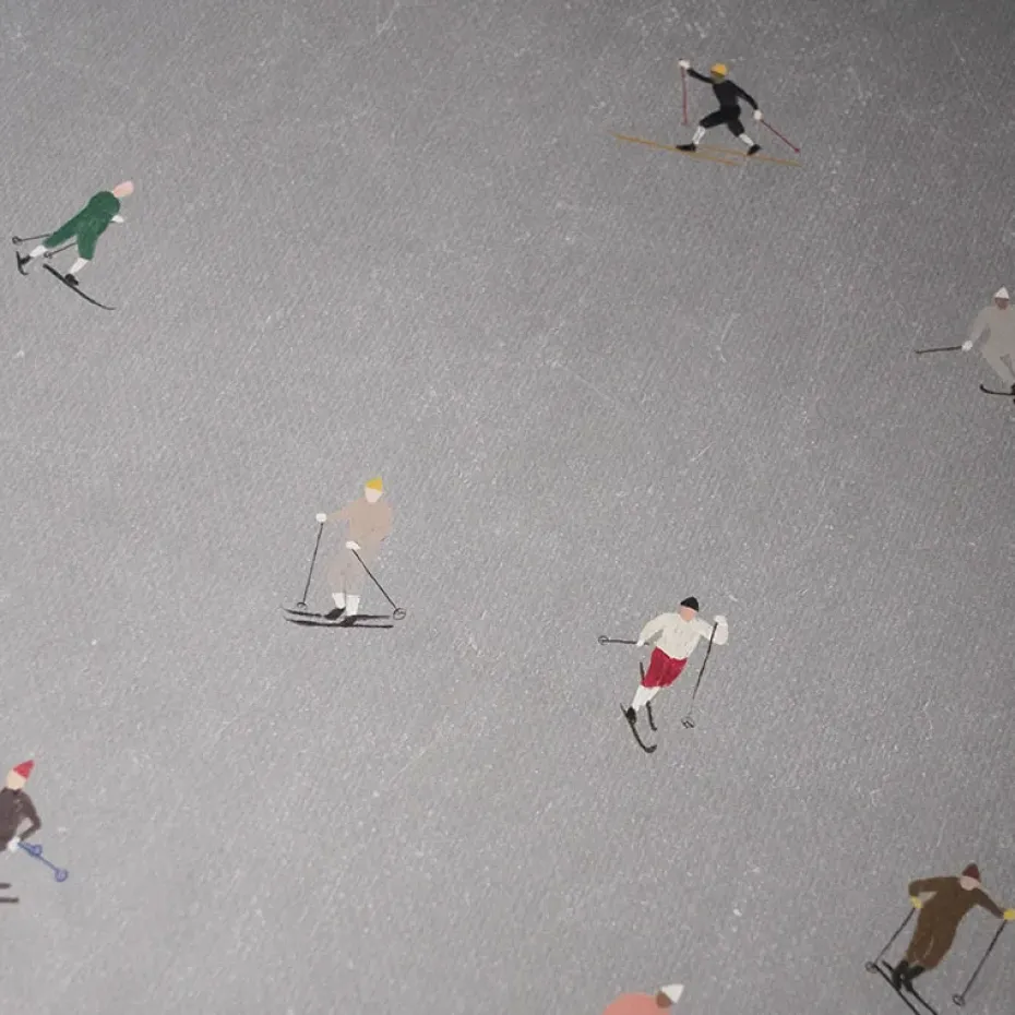 Lámina Skiers 40x50 cm, gris