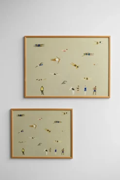 Lámina Swimmers, Beige, 40x50 cm