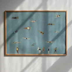 Lámina Swimmers, Blue, 50x70 cm