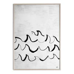 Lámina Wave 50x70 cm, negro-blanco