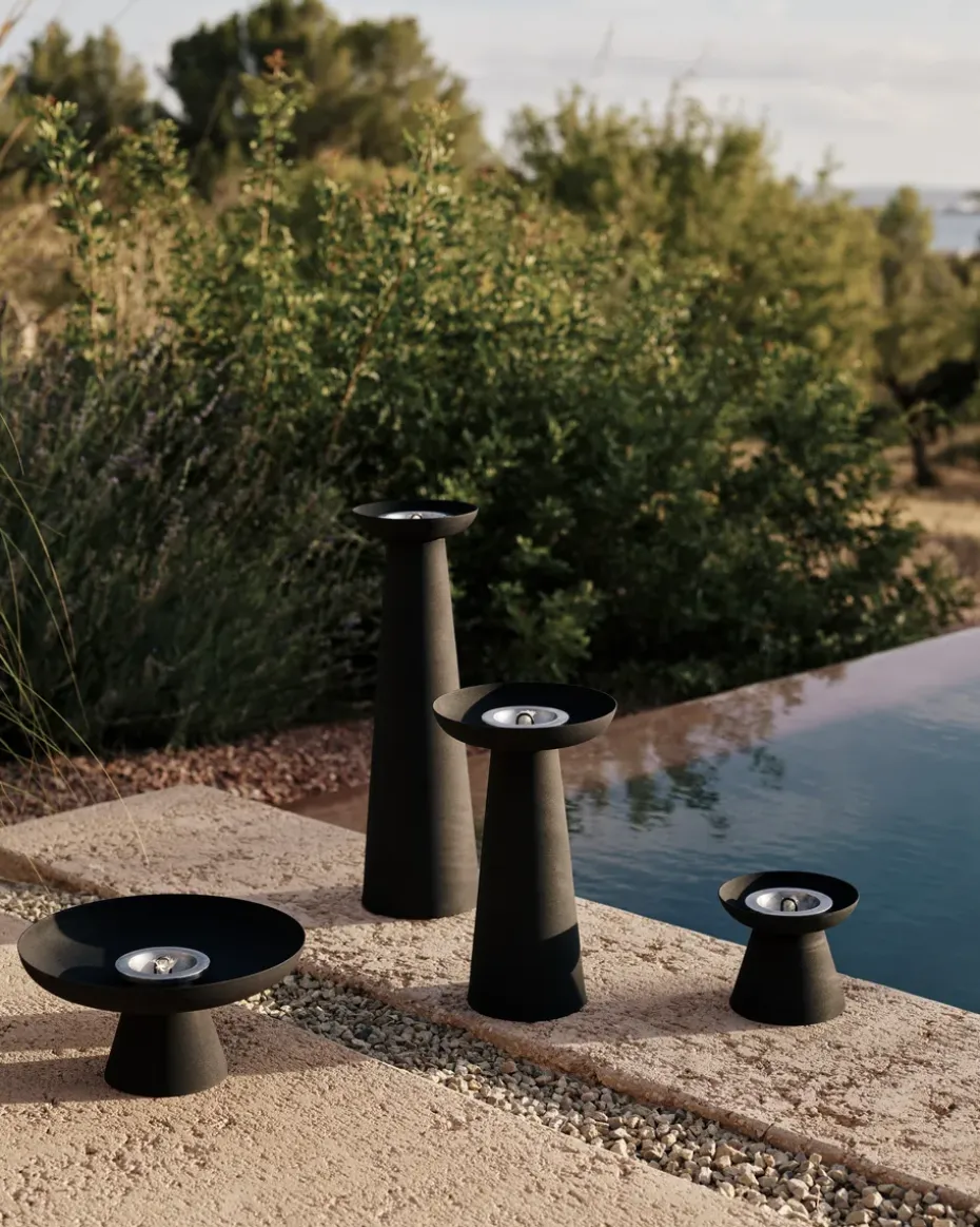 Lámpara de aceite Meira negro, Ø21x36 cm