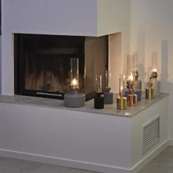 Lámpara de parafina Patina, grande, Gris