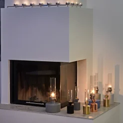 Lámpara de parafina Patina, pequeña, gris