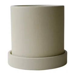 Maceta Ø10 cm con platillo Grow, Sandy creme