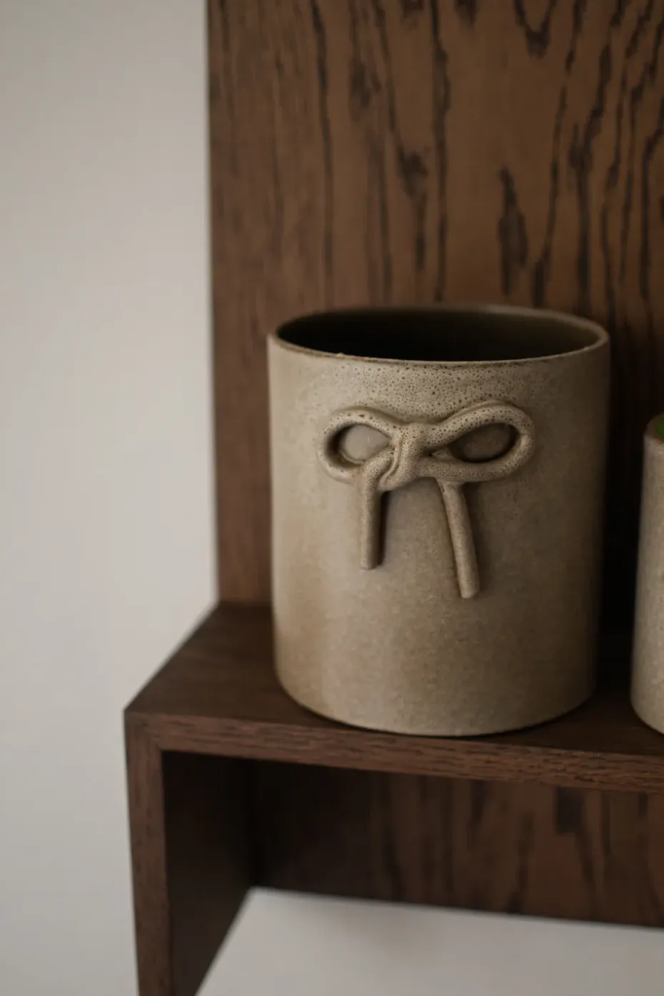 Maceta Bow Ø14 cm, Beige