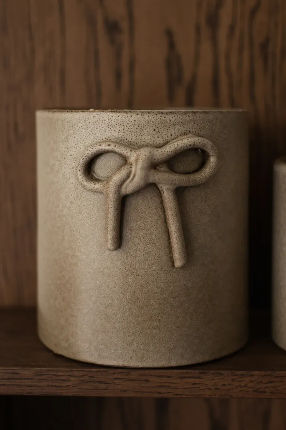 Maceta Bow Ø14 cm, Beige