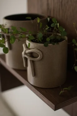 Maceta Bow Ø11 cm, Beige