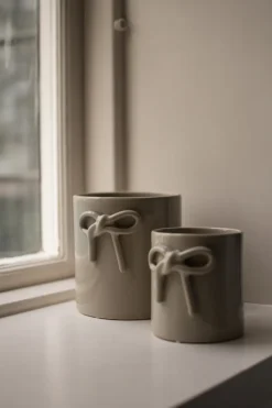 Maceta Bow Ø14 cm, Shiny mole