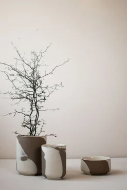 Maceta Calm S, Marrón-Beige