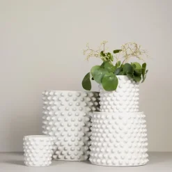 Maceta Cloudy blanco mate, pequeña