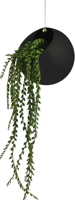 Maceta colgante GLOBE Ø21 cm h32 cm, Negro