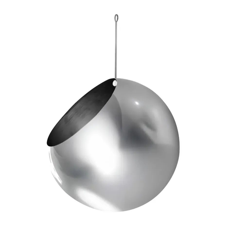 Maceta colgante GLOBE Ø17 cm h28 cm, Plata