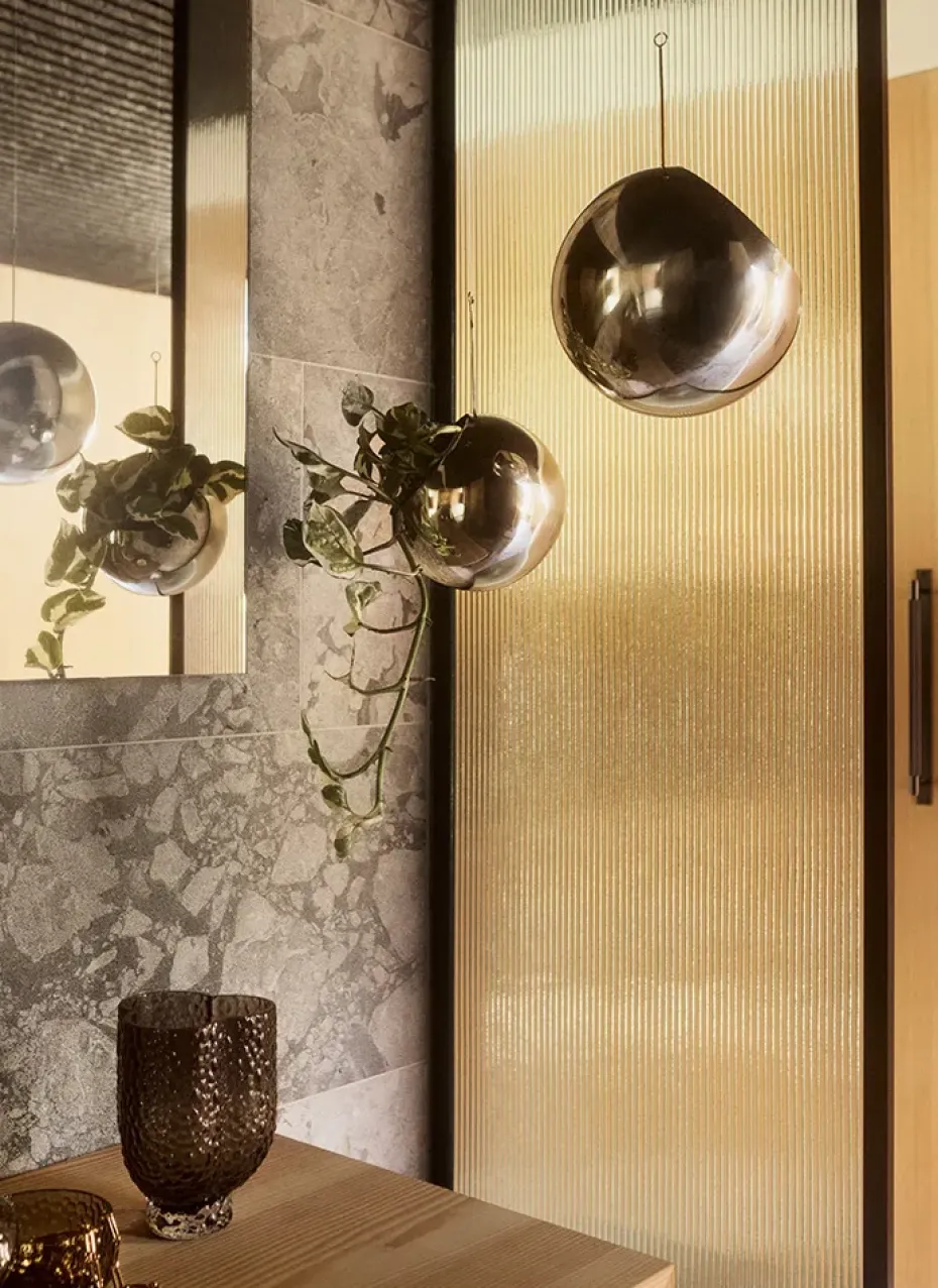 Maceta colgante GLOBE Ø17 cm h28 cm, Plata