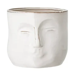 Maceta con cara Bloomingville 16,5x18 cm, blanco