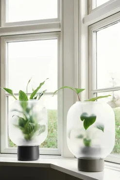 Maceta con cristal pavonado Nebl Ø26 cm, Negro