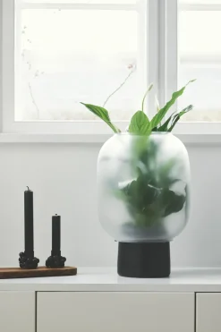 Maceta con cristal pavonado Nebl Ø26 cm, Negro