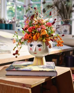 Maceta con pie Eva Ø 15,5 cm, Rosa