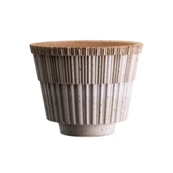 Maceta con plato Atlas raw, Rosa, Ø25 cm