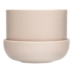 Maceta con plato Nappula Ø17 cm altura 13 cm, Beige