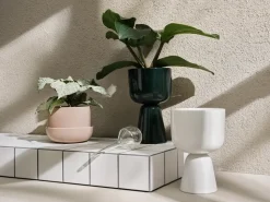 Maceta con plato Nappula Ø17 cm altura 13 cm, Beige