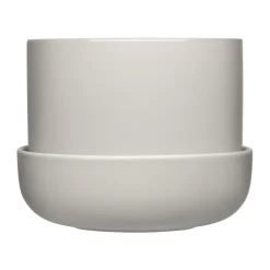 Maceta con plato Nappula Ø17 cm altura 13 cm, Gris claro