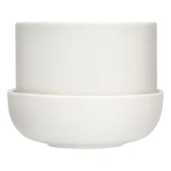 Maceta con plato Nappula Ø17 cm altura 13 cm, blanco