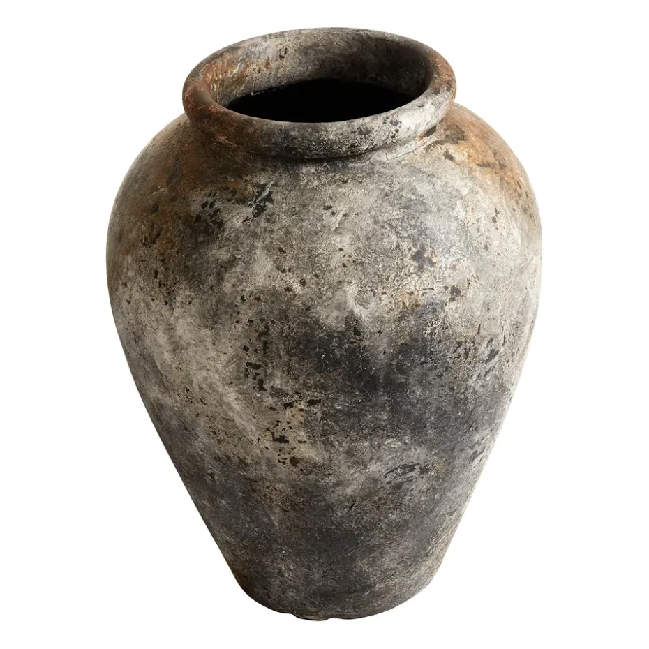 Maceta Echo h50 cm Ø37 cm, óxido-gris