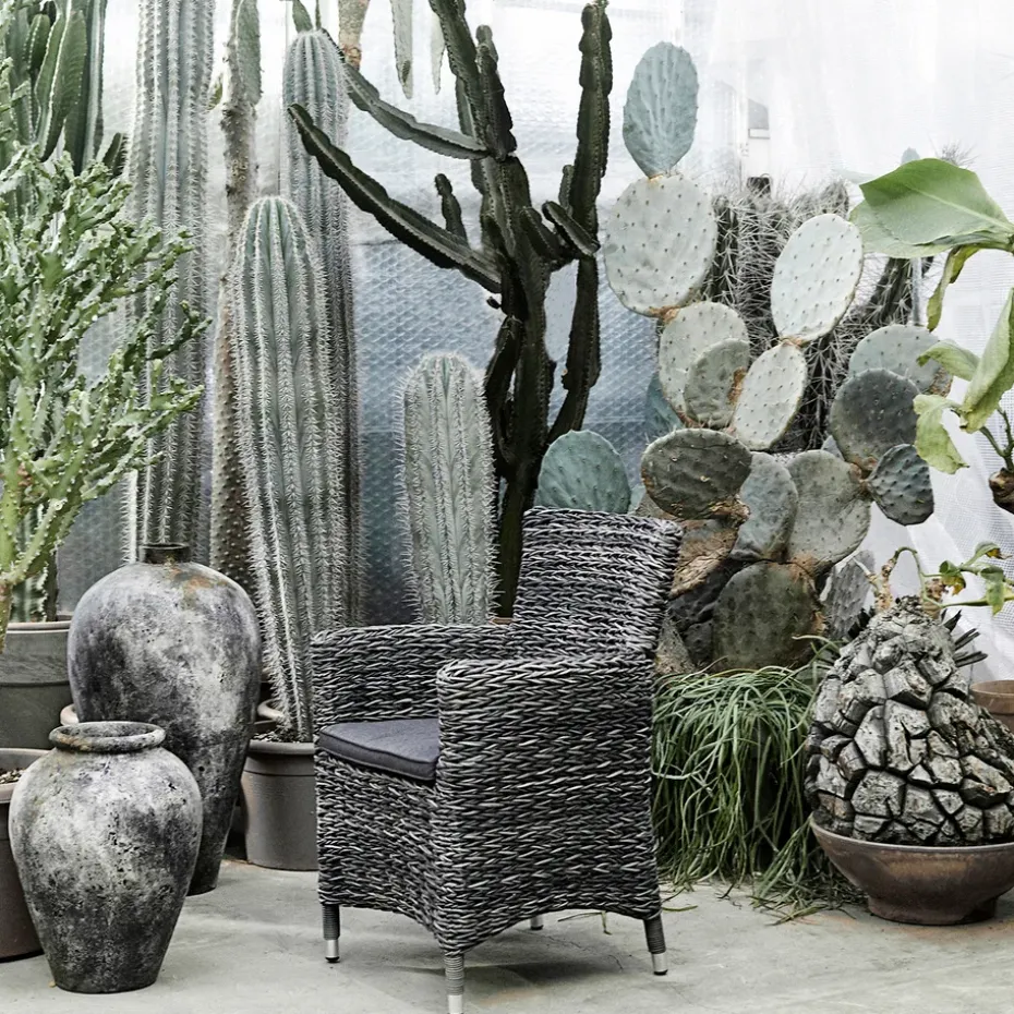 Maceta Echo h50 cm Ø37 cm, óxido-gris