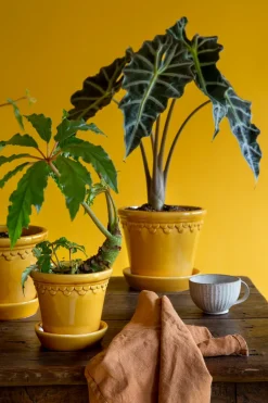 Maceta esmaltada Københavner Ø14 cm, amarillo