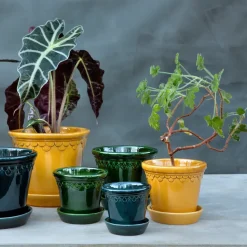 Maceta esmaltada Københavner Ø12 cm, verde