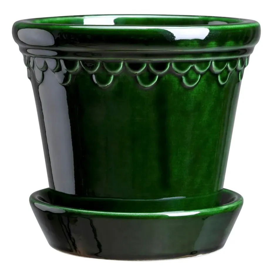 Maceta esmaltada Københavner Ø21 cm, verde