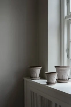 Maceta Fleur con plato, 2 piezas, Gris, Ø18 cm